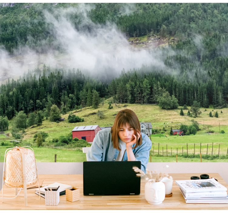 Norsk skov natur fototapet - TenStickers