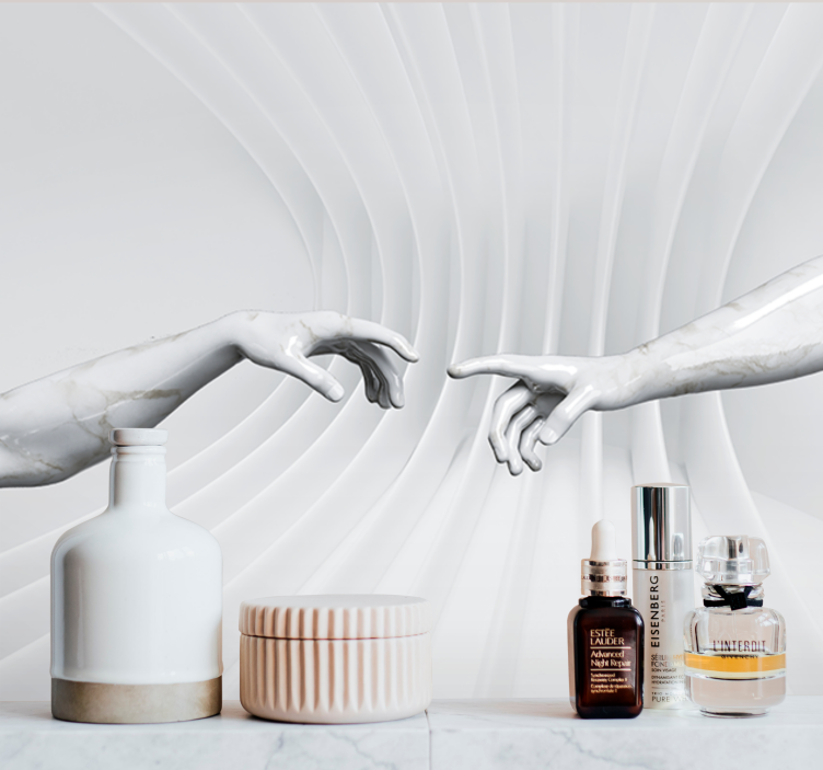 Optisk illusion skabelse af adam 3d fototapet - TenStickers