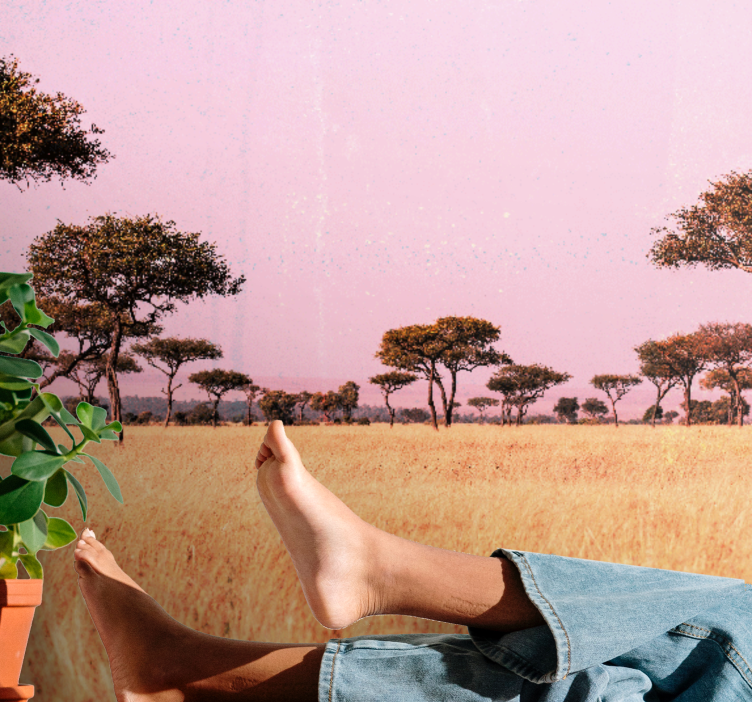Originale afrikanske savanne africa fototapet - TenStickers