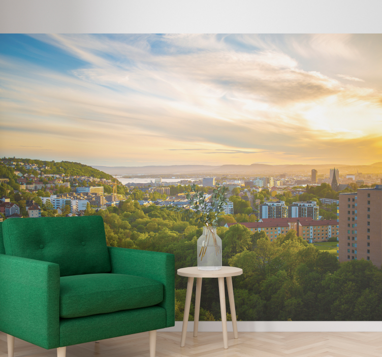 Oslo bygninger fototapet - TenStickers