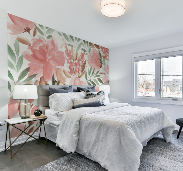 Papirpeint panoramique florale fototapet - TenStickers