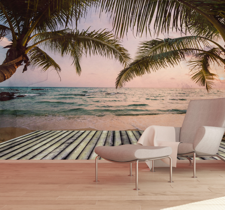 Paradis strand 3d fototapet - TenStickers