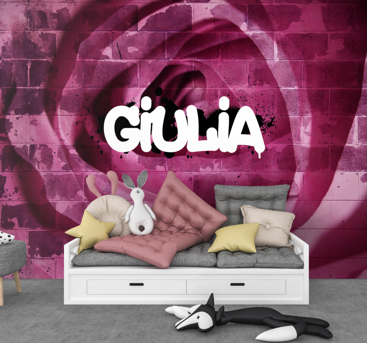 Personlig blomstermotiver med graffiti - TenStickers