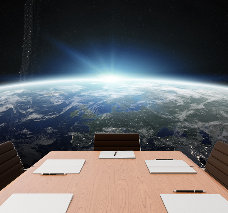 Perspektiv på jorden rummet fototapet - TenStickers