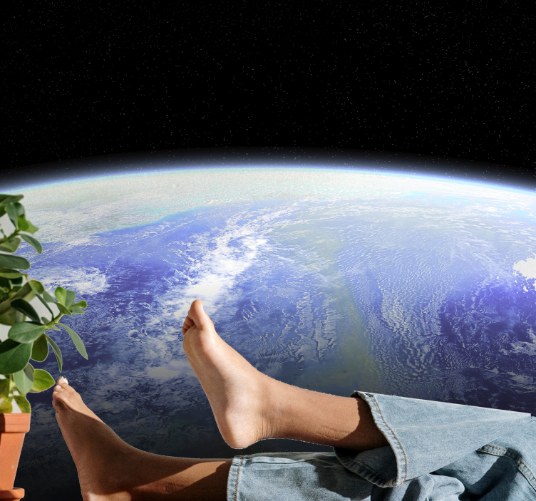 Satellitbillede af jorden plads vægmaleri - TenStickers