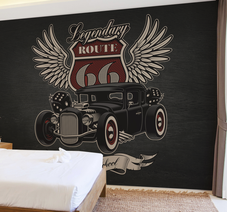 Service rute bil fototapet - TenStickers