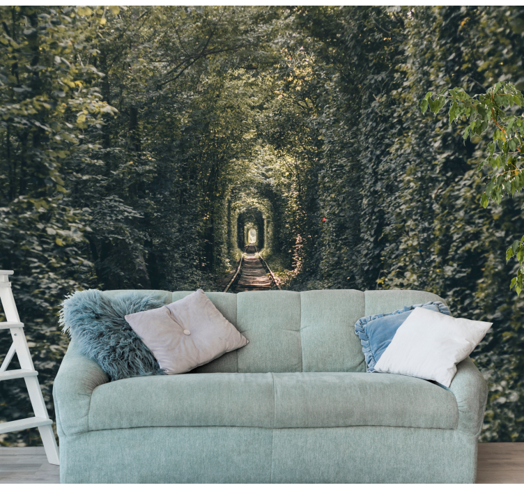 Skovtunnelsti landskab fototapet - TenStickers