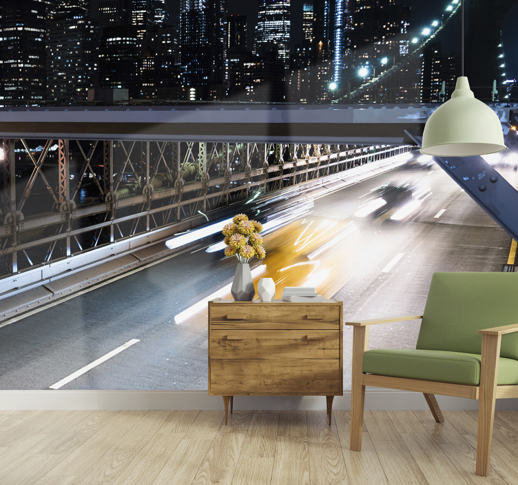 New york fototapet bro og biler - TenStickers