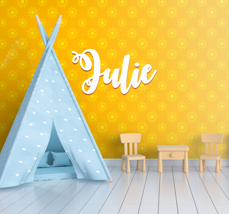 Solsikke mønster baggrund fototapet til børneværelse - TenStickers