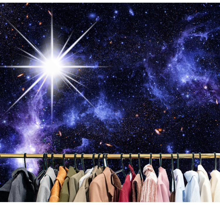 Stjerne skinner i galaksen plads fototapet - TenStickers