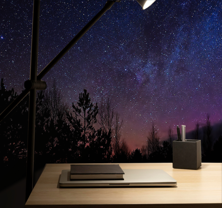 Stjerner i skoven stue fototapet - TenStickers