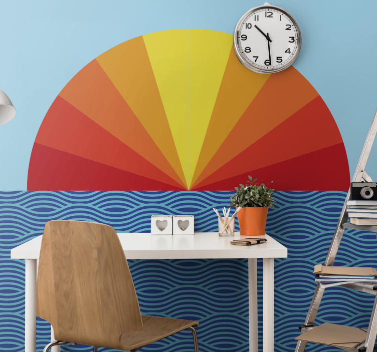 Strålende horisontdesign landskab fototapet - TenStickers