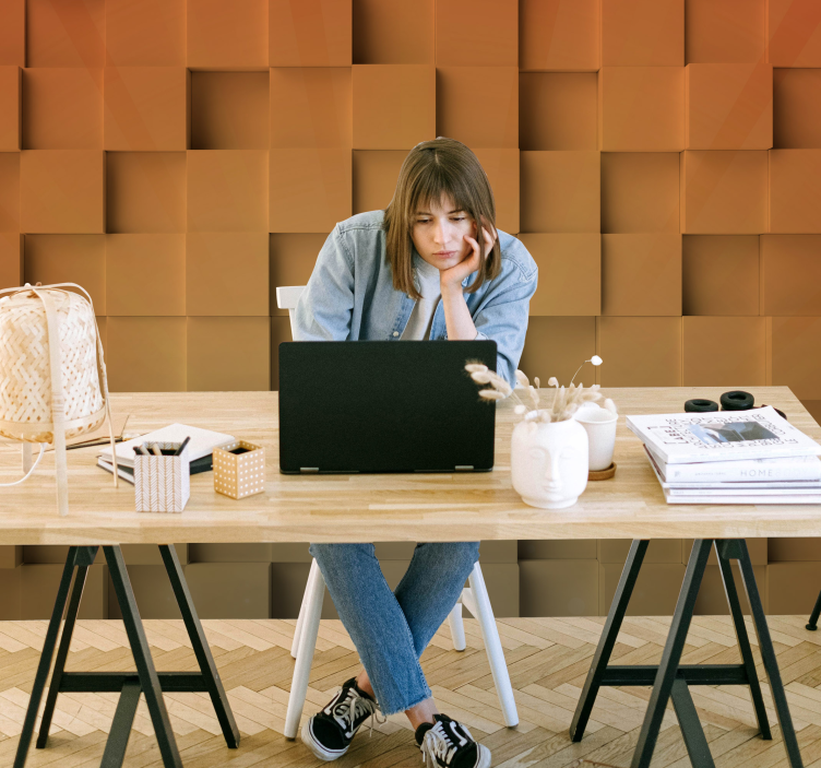 Tekstureret terningmønster mønster fototapet - TenStickers