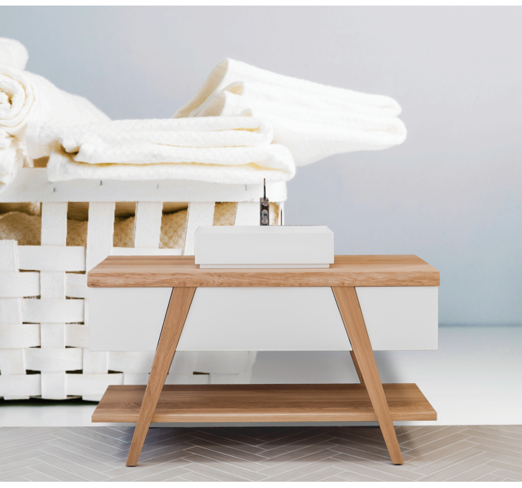 Vasketøjskurv fototapet til badeværelse - TenStickers