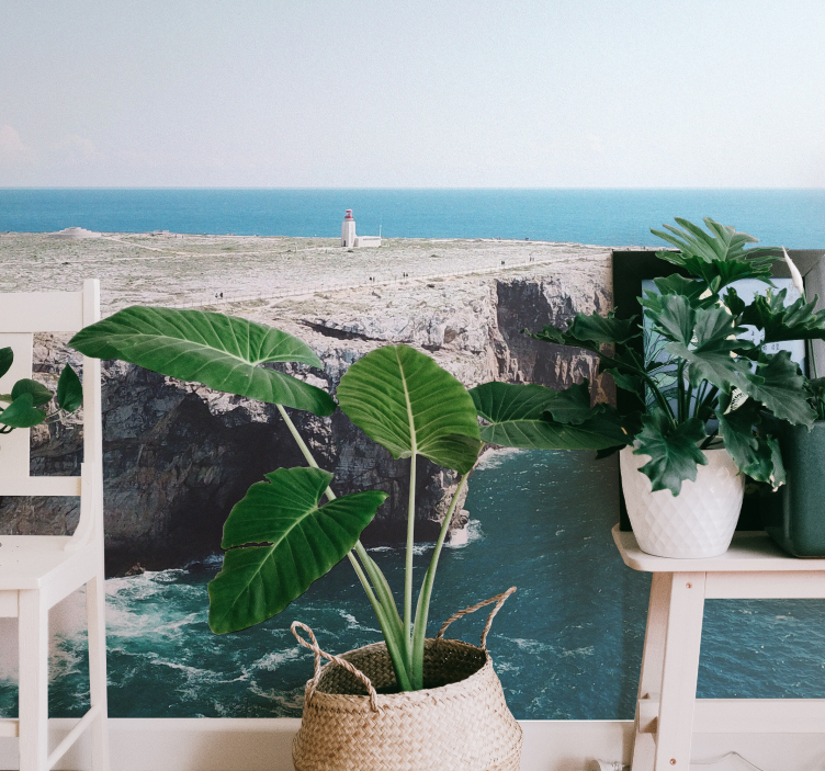 Udsigt over kystklipperne landskab fototapet - TenStickers