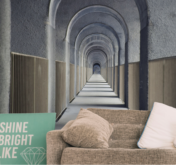 Uendelig buegang perspektiv 3d fototapet - TenStickers