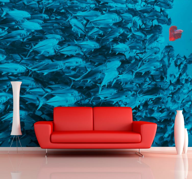 Væg foto fisk i havet 3d klistermærke - TenStickers