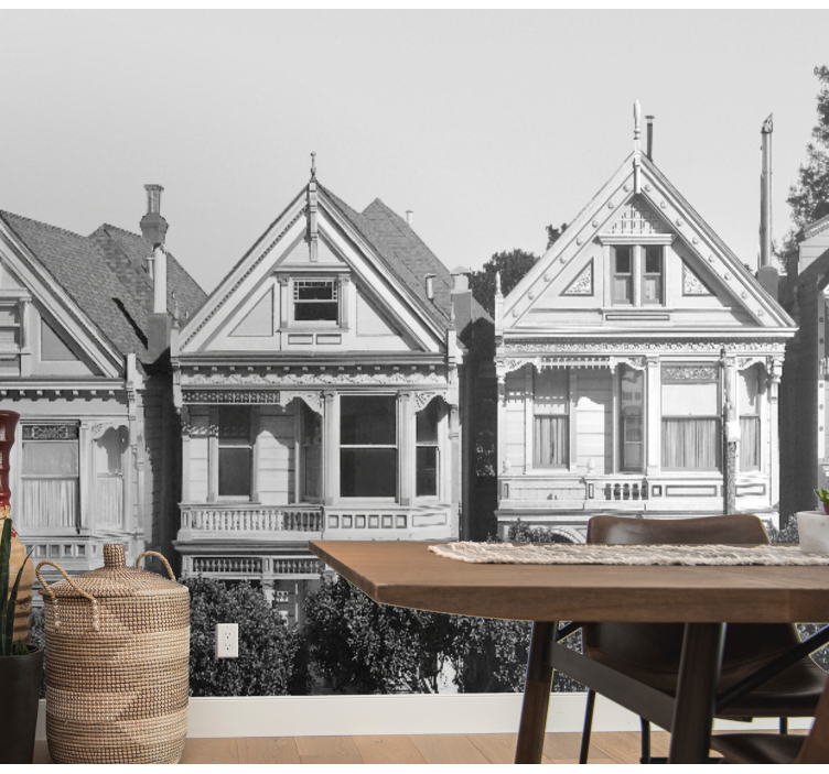 Victoriansk husrække fototapet af byer - TenStickers