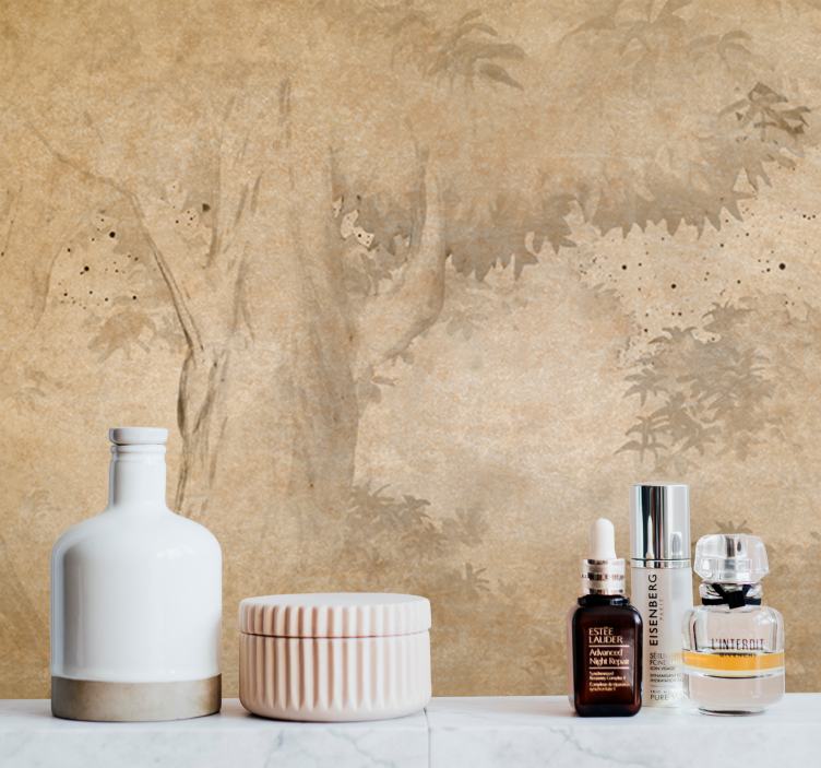 Vintage regnskov landskab natur fototapet - TenStickers