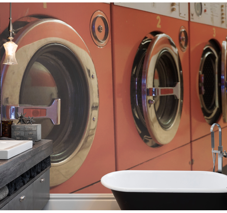 Vintage vaskemaskiner fototapet køretøj - TenStickers