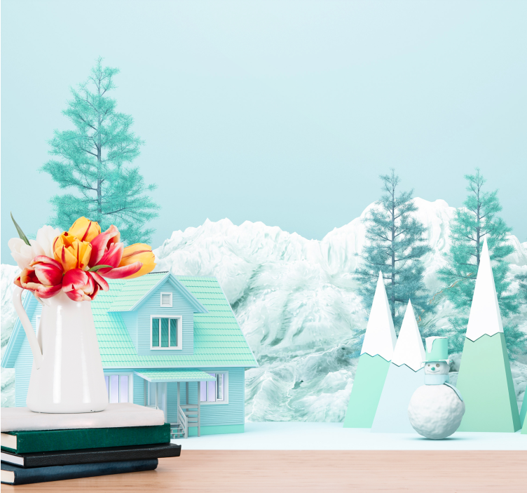 Vinterlandskabsscene natur fototapet - TenStickers