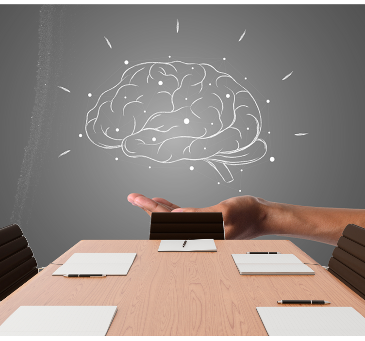 Visualisering af hjernekoncepter citat fototapet - TenStickers