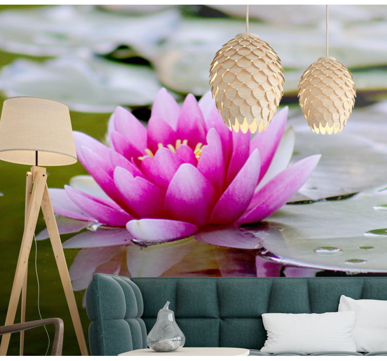 Yndefuld pink lotus fototapet blomster - TenStickers