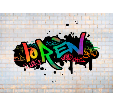 Personlig farve navn graffiti urban kunst fototapet - TenStickers