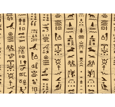 Egyptiske hieroglyffer stue vægmaleri - TenStickers