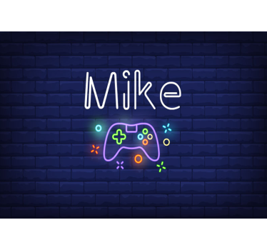 Brugerdefineret navn farverige playstation-fjernmalerier - TenStickers