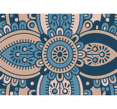Blomstermandala-udsmykning mønster fototapet - TenStickers