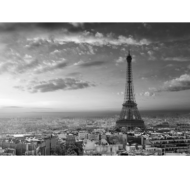 Eiffeltårnet sort og hvidt paris tapet - TenStickers