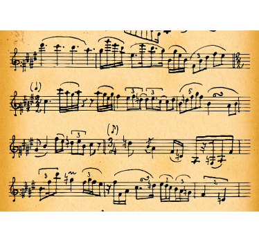 Vintage musik noder fototapet - TenStickers
