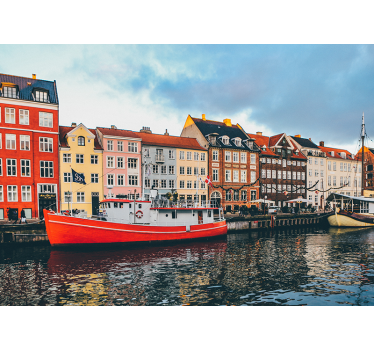 Det smukke og farverige nyhavn fototapet tapet - TenStickers