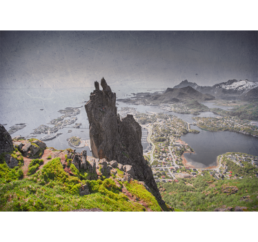 Skandinavisk bjerg hav bjerg fototapet - TenStickers