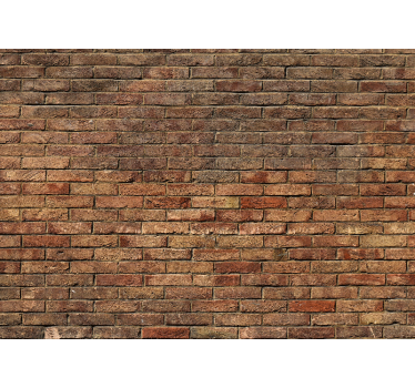 Rå brun murstens fototapet - TenStickers