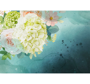 Blomstret boheme stil blomster fototapet - TenStickers