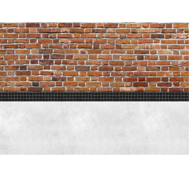 Mursten med fliser fototapet - TenStickers