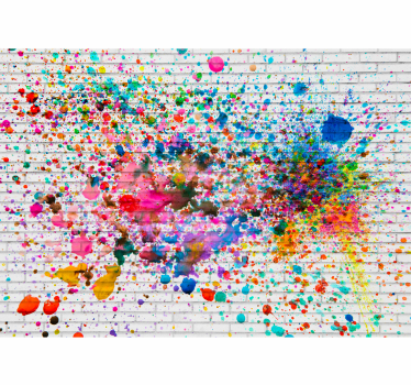 Flerfarvet maling splash flise fototapet - TenStickers