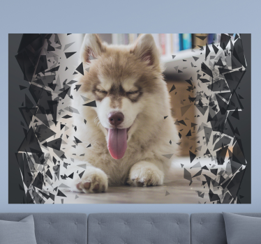 Brudt mur og tilpasset dyr 3d fototapet tapet - TenStickers