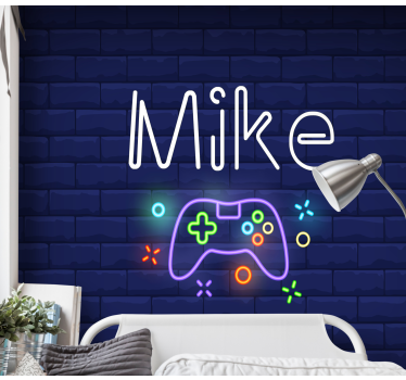 Brugerdefineret navn farverige playstation-fjernmalerier - TenStickers