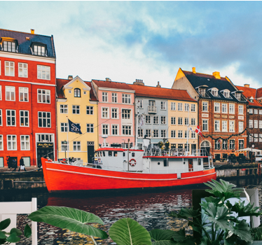 Det smukke og farverige nyhavn fototapet tapet - TenStickers