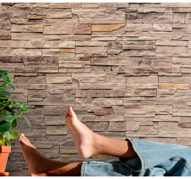 Elegant beige murstensmaleri - TenStickers