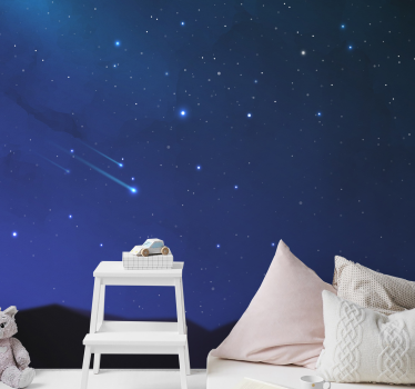 Faldende stjerner nattehimmel fototapet - TenStickers