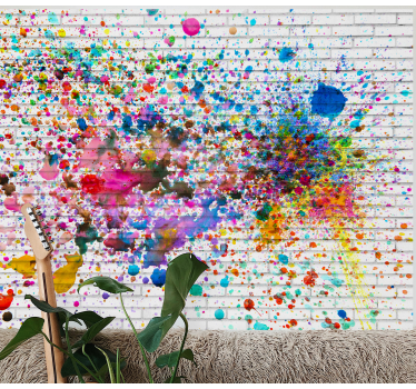Flerfarvet maling splash flise fototapet - TenStickers