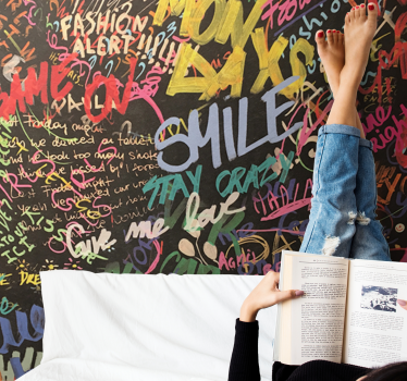 fototapeter af farverige graffiti-malerier - TenStickers