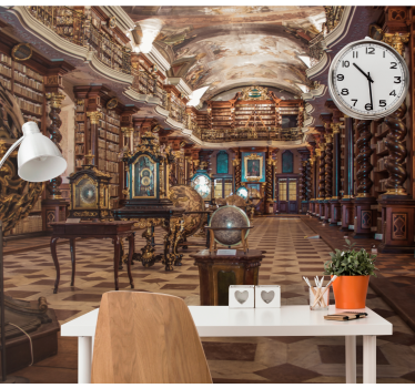 Gamle bibliotek vintage fototapet - TenStickers