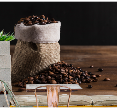 Kaffebønnepose fototapet til køkken - TenStickers