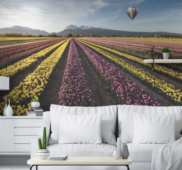 Luftballon over tulipaner tulipanmaleri - TenStickers