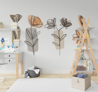 Minimalistisk stil hortensia fototapet - TenStickers